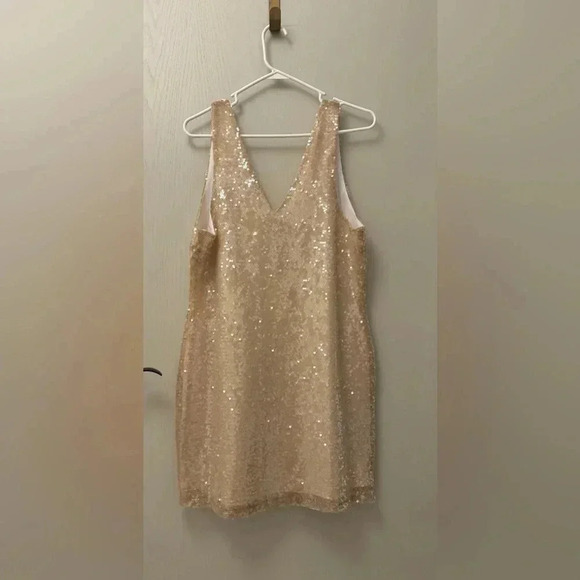 Gold Sequin Holiday Party Dress NWT A New Day Size M - Picture 5 of 9